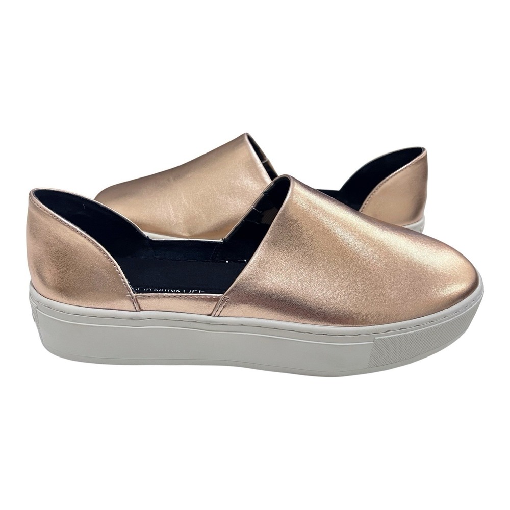 Rebecca Minkoff Rose Gold Nana Platform Sneakers Leather Metallic Loafers 9.5